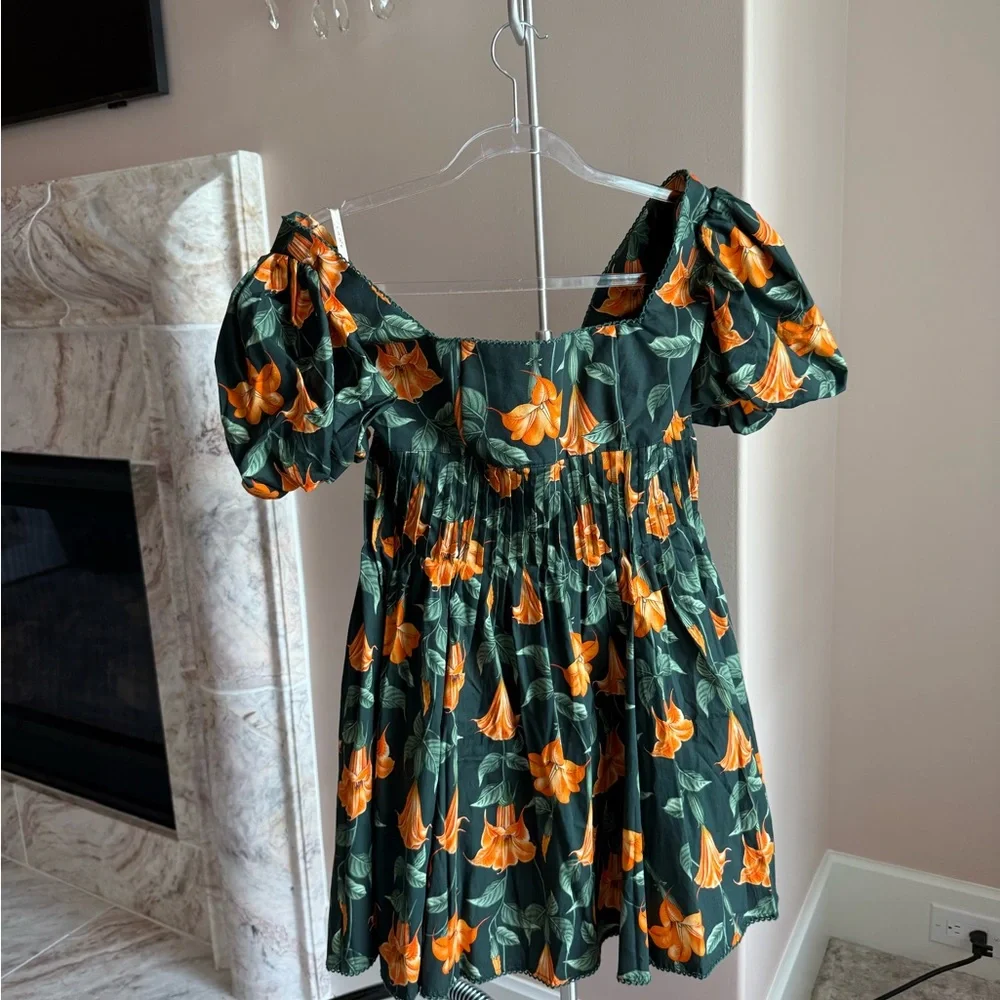 Agua by Agua Bendita floral puff sleeve mini dress - Picture 2 of 2